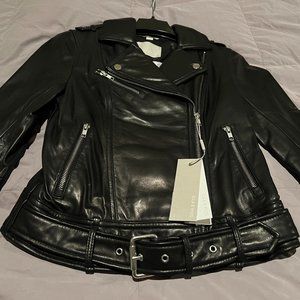 Soia & Kyo Black Leather Moto Jacket - Women's Size XS